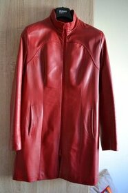 Kožená bunda/Kabátek - červená vínová