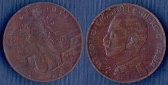 Mince Itálie, 2 centimos 1917