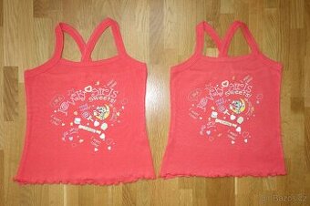 2x tričko na ramínka pro dvojčata vel.122
