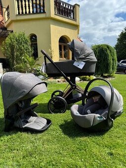Kočárek Cybex e-Priam 2024 Rosegold/seda