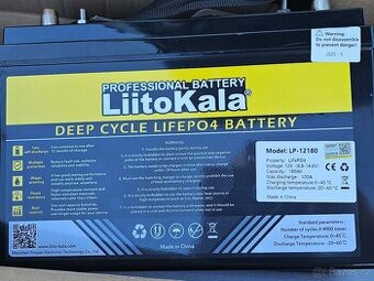 LiitoKala 180Ah LiFePO4 baterie 12,8V + USB-A BMS