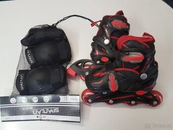 Nové brusle Spartan + chrániče v.26 -29