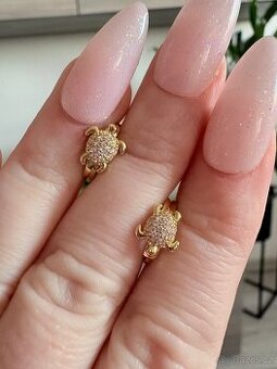 Nové dětské náušnice zlaté želvičky