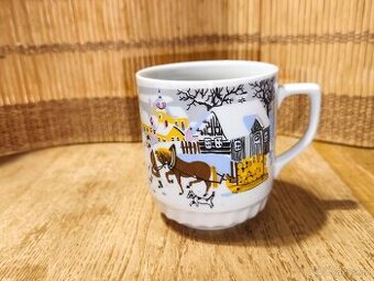 Starožitný vánoční hrneček s koněm