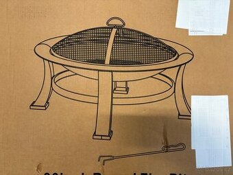 Zahradní ohniště s poklopem + rošt