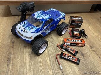 zánovní HiMOTO 1:10 Monster Truck EMXT-1 + 2x aku a nabíječ