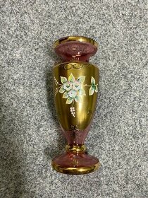 váza skleněná váza retro váza české sklo stará váza