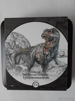 Stříbrná mince Pravěký svět - Tyrannosaurus proof