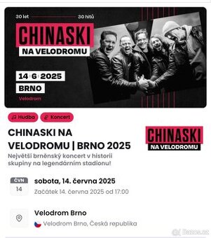 Chinaski na Velodromu Brno