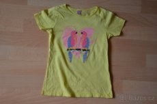 Dětské dívčí triko krátký rukáv - papoušci