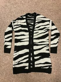 Dámský delší svetr/ kardigan, černo-bílý, Vel. S, Esmara