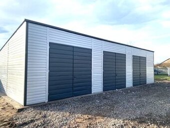 Plechová hala 13×7 x3,0m – bílá/ grafit tmavý „HERMES“