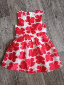 Dětské červeno-bílé šaty, vel. 110 - 1