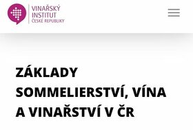 Základy sommelierství, vína a vinařství České republiky