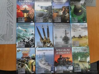 DVD Války a zbraně 12kusů - cena celkem , málo použité