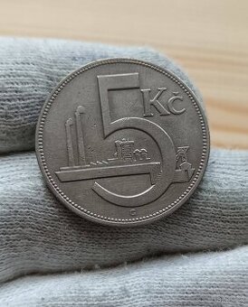 5kčs 1927 - Vzácný ročník - Nikl - 10g - 1.Republika