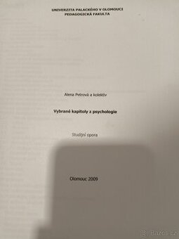 Vybrane kapitoly z psychologie -alena petrova