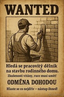Sháním pomocnika na stavbu RD