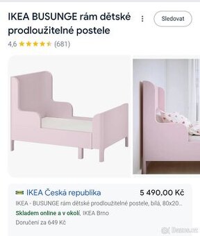 DOVOZ MOŽNÝ prodloužena rostoucí postel IKEA