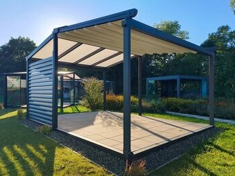 Hliníková pergola se stahovací střechou 4x3m