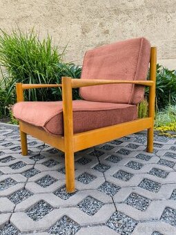 Retro dřevěné křeslo TON - Brusel 70. léta