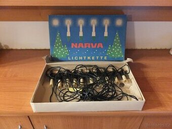 Stará vánoční funkční světýlka zn. Narva GDR.