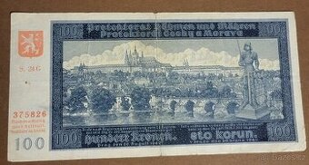 Protektorát 100 korun z roku 1940, II. vydání