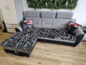 Rozkládací sedací souprava Monaco Lux - levá, šedá