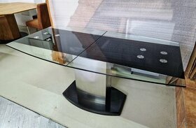 Nový skleněný rozkládací stůl 95x165+40 cm