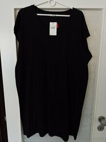 Nové bavlněné černé šaty vel.46 - 1