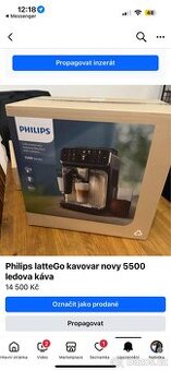Kavovar Philips latteGO 5500 - ledová kava novy