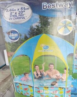 Bestway Dětský bazén se stříškou, Ø 2,44 x 0,5m - 1
