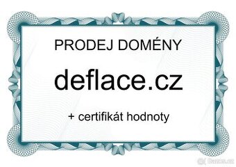 deflace.cz – Doména na prodej s certifikátem hodnoty - 1