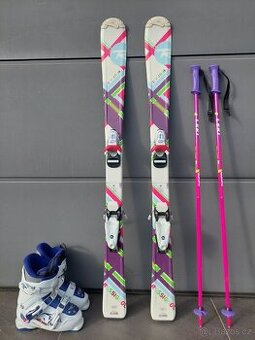 Lyže ROSSIGNOL FUN GIRL, 120 cm + hůlky + lyžáky