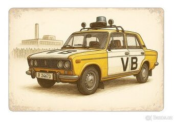 plechová cedule - LADA 1500 / VAZ 2103: Veřejná bezpečnost