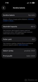 iPhone 15pro 128GB, BATERIE 89%, plně funkční, 12 500 kč