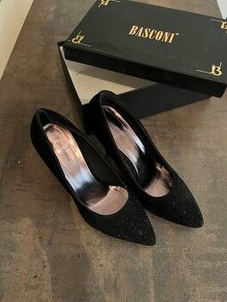 Luxusní černé lodičky vel. 39 - i jako vánoční dárek