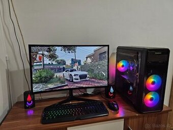 Herní pc i5-10400 RX580 8gb lcd 27" full hd prohnutý GTA5