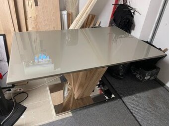 Jídelní stůl dřevo sklo kov