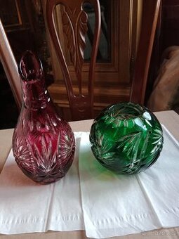 Dvě pěkné přejímané barevné vázy