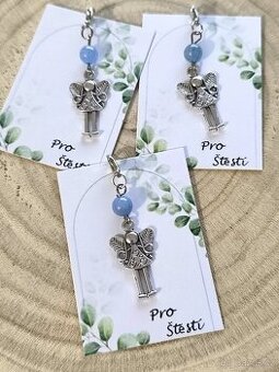 Přívěsek - Andělka s modrým křemenem