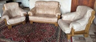 Rustikální dubová světlá sedací souprava, 4982