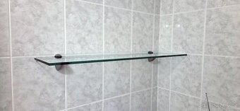 Designová skleněná police (80x20 cm) – minimalistická