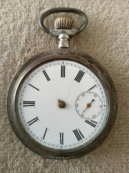 Starožitné kapesní hodinky (87g) - funkční - průměr 54 mm