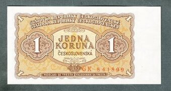 Staré bankovky 1 kčs 1953 bezvadný stav UNC