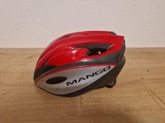 Cyklistická helma MANGO – červeno-stříbrná