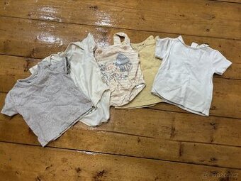 Set 5 ks – trička a body vel. 56–62, 0–3 měsíce