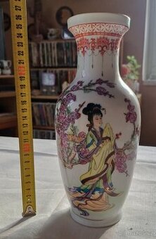 Čínská porcelánová váza 28 cm – orientální motiv