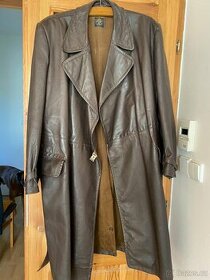 Kožený hnědý kabát