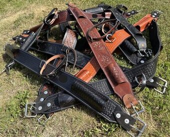 Westernový podbřišník kožený s propojovacím řemínkem MIX